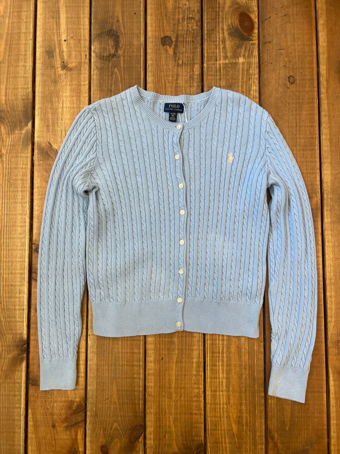 폴로 스카이블루 꽈배기 니트 상품이미지6