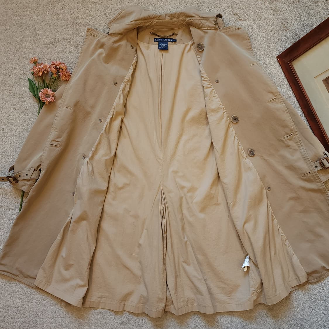 폴로 랄프로렌 여성용 코튼 더블 트렌치 코트 2 상품이미지3