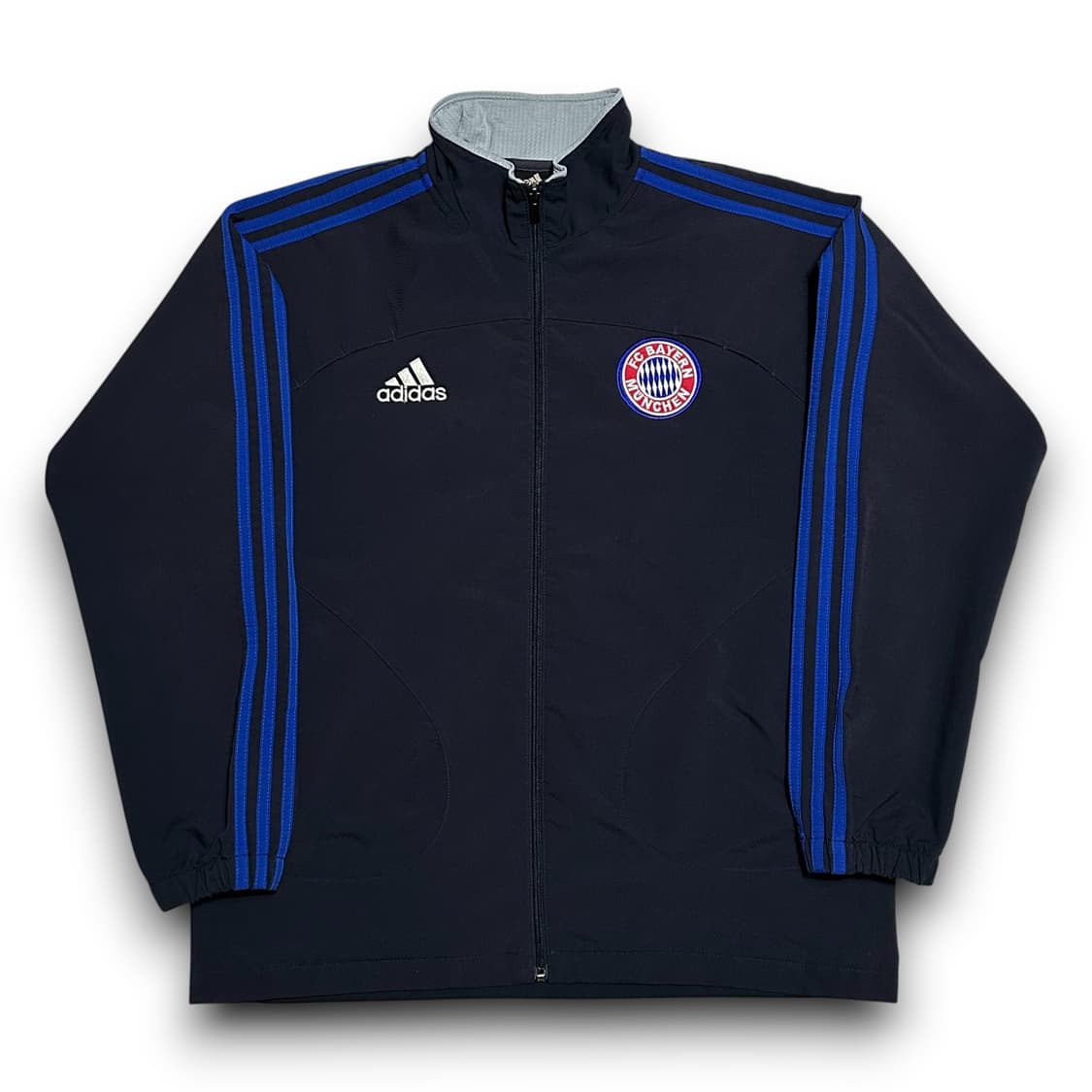 Adidas 바이에른 뮌헨 블루 삼선 네이비 바람막이 상품이미지1