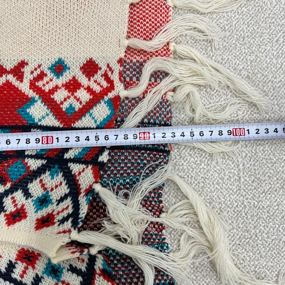 [실측확인] 고급 여성 에스닉패턴 니트 판초 케이프 0116M1 상품이미지5