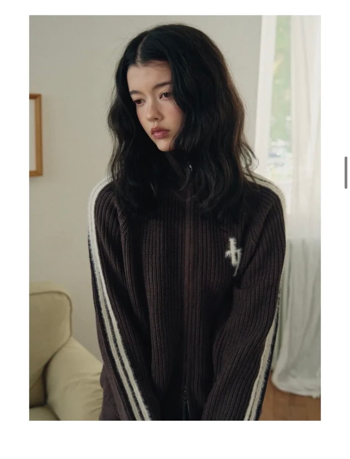 (M) 레더리 레글런 트랙 니트 집업 [BROWN] 판매 상품이미지3