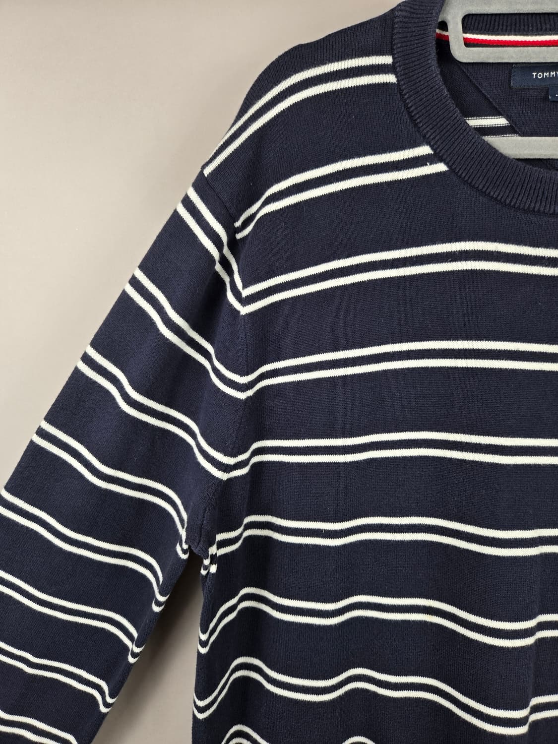 [무료배송]타미힐피거 L 남성 스트라이프 긴팔 니트 네이비 상품이미지3
