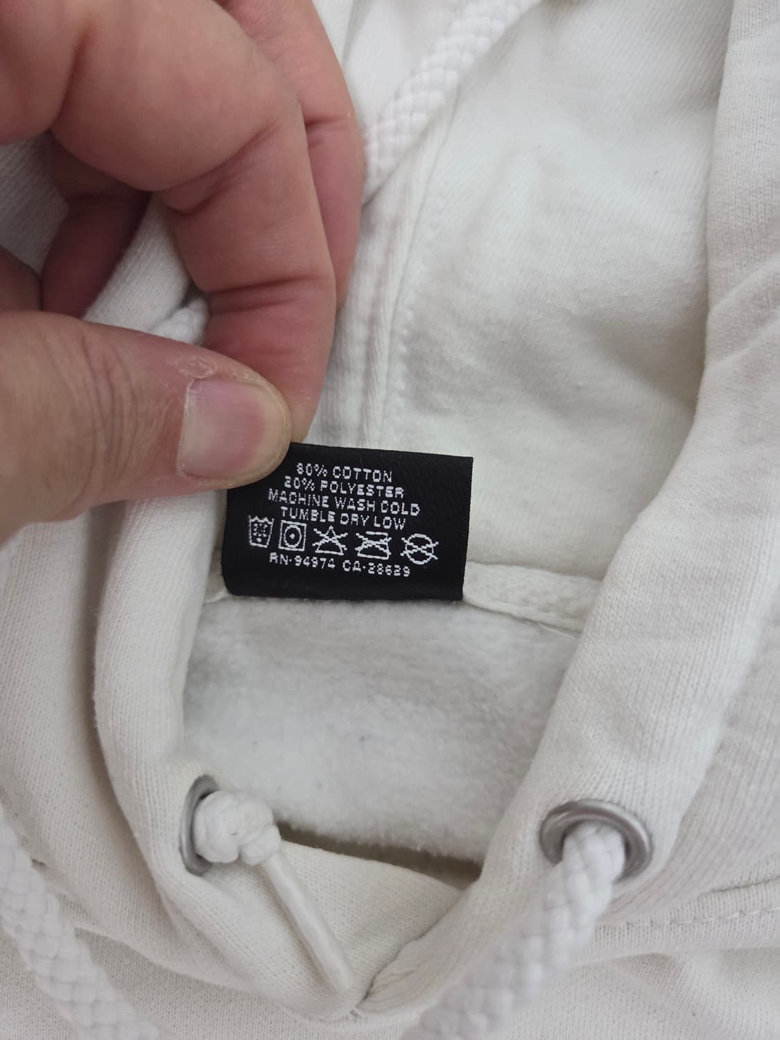 스투시 베이직 로고 후드티 화이트 상품이미지5