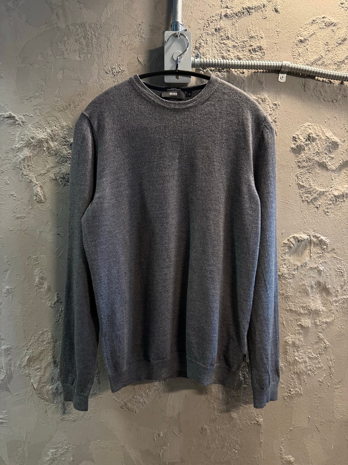 L 보스 BOSS 엑스트라파인 메리노 울 슬림핏 니트 그레이 상품이미지1