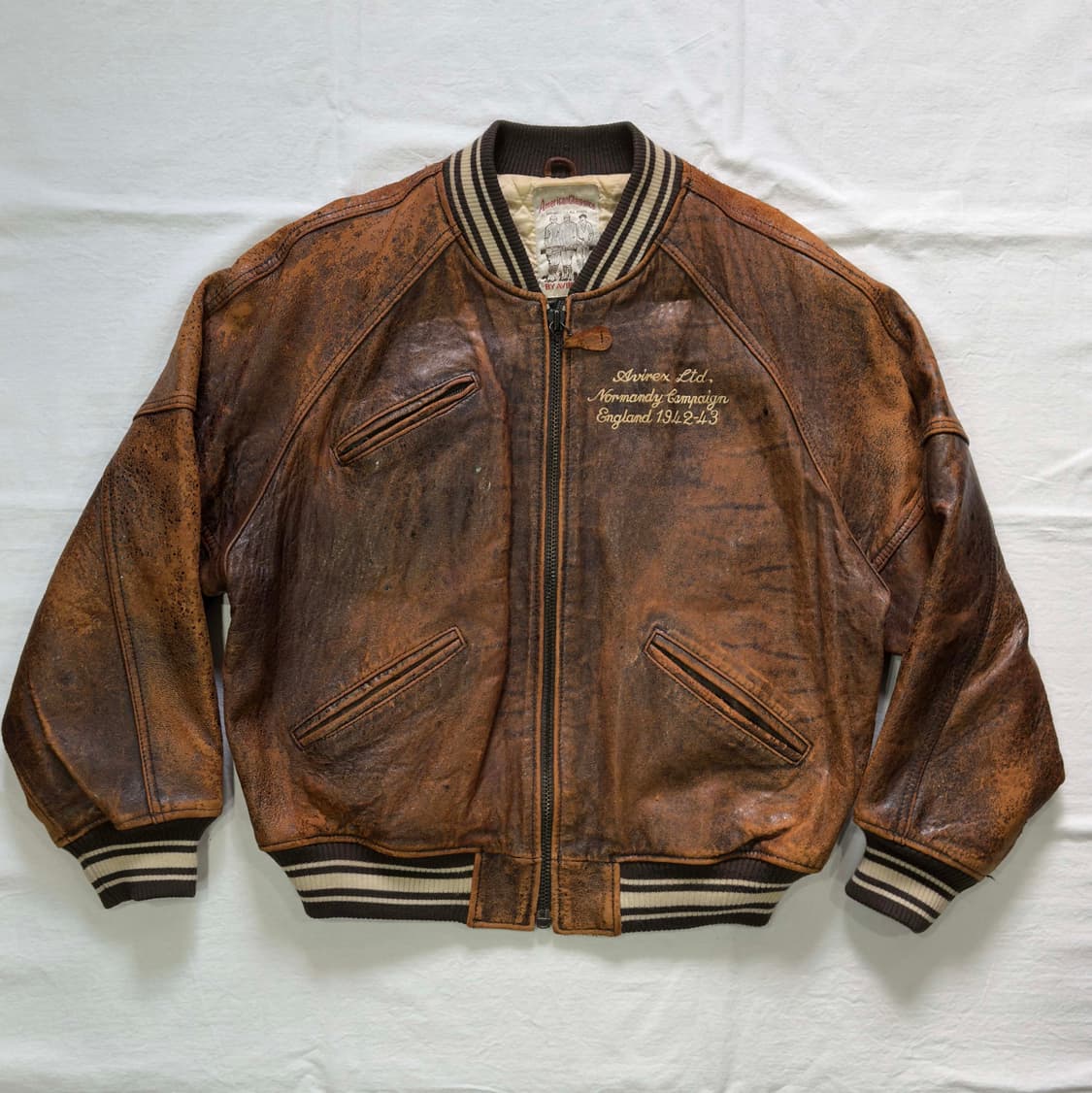 아비렉스 아이콘 레더 바시티 자켓 상품이미지1