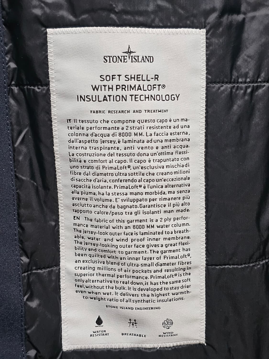 스톤아일랜드 소프트쉘 프리마로프트 코트 상품이미지5