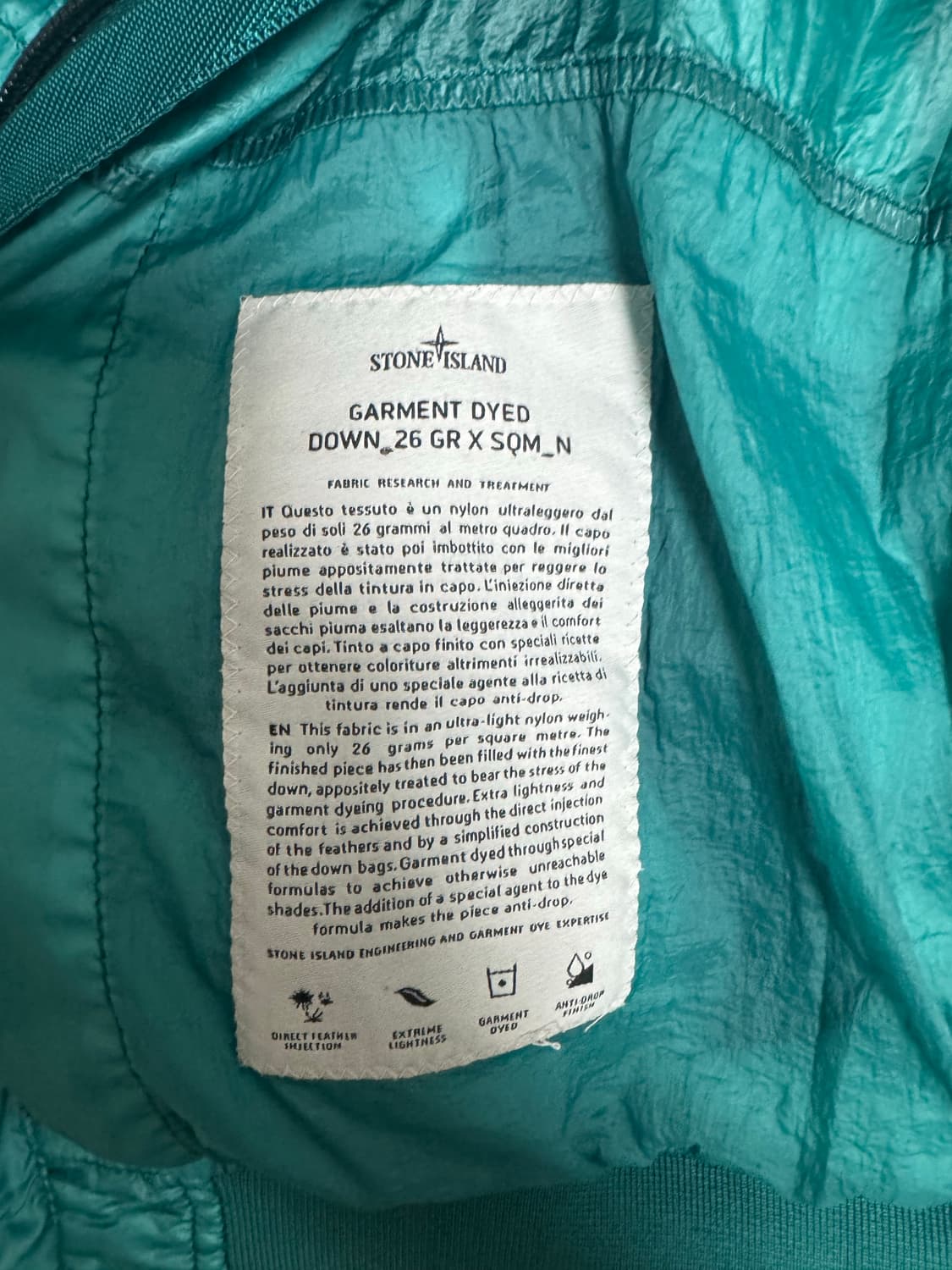 스톤아일랜드 가먼트다이드 패딩 M 상품이미지3