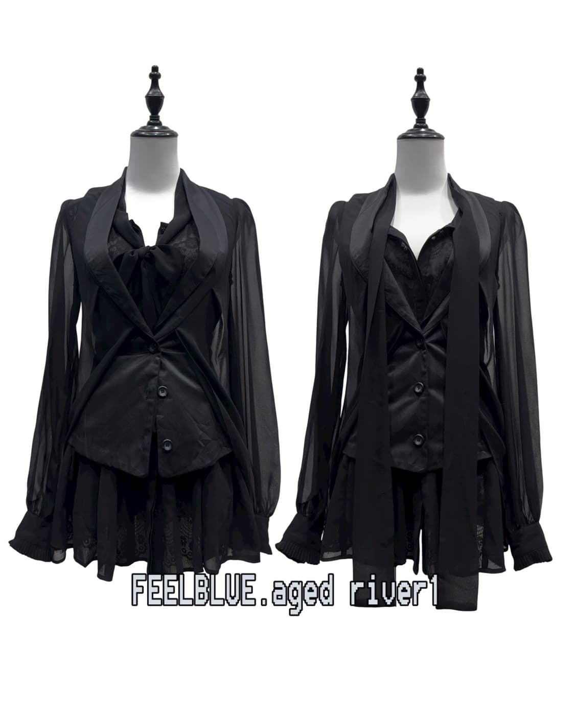 Goth vest lipservice blouse pants 3pcs 상품이미지9