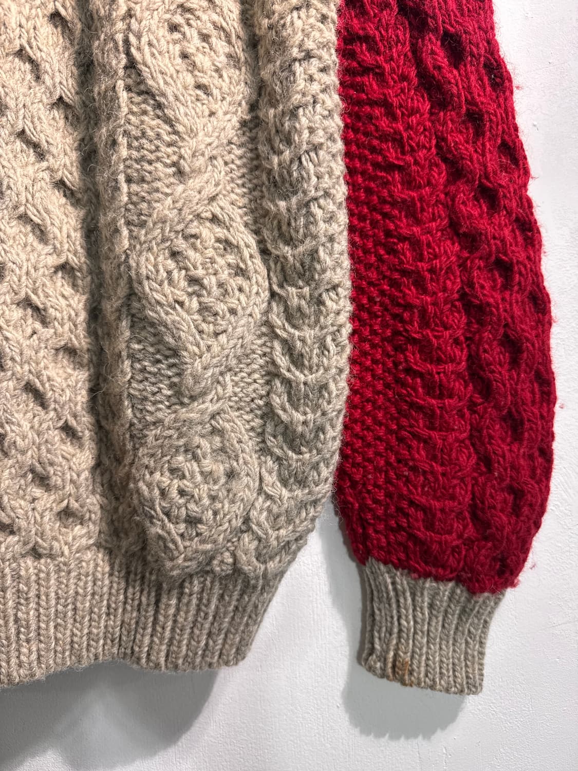 WEBB HANDKNIT 웹 헤비울 핸드니트 울100 가디건 M C506 상품이미지8