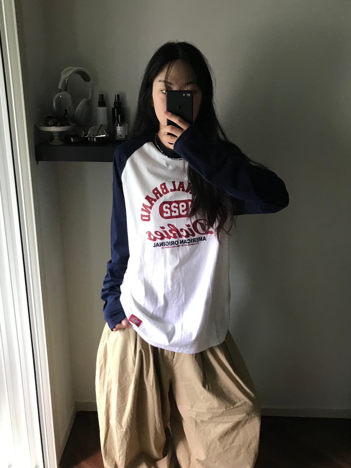 디키즈 중앙 프린팅 네이비 나그랑 긴팔 슬리브티 상품이미지2