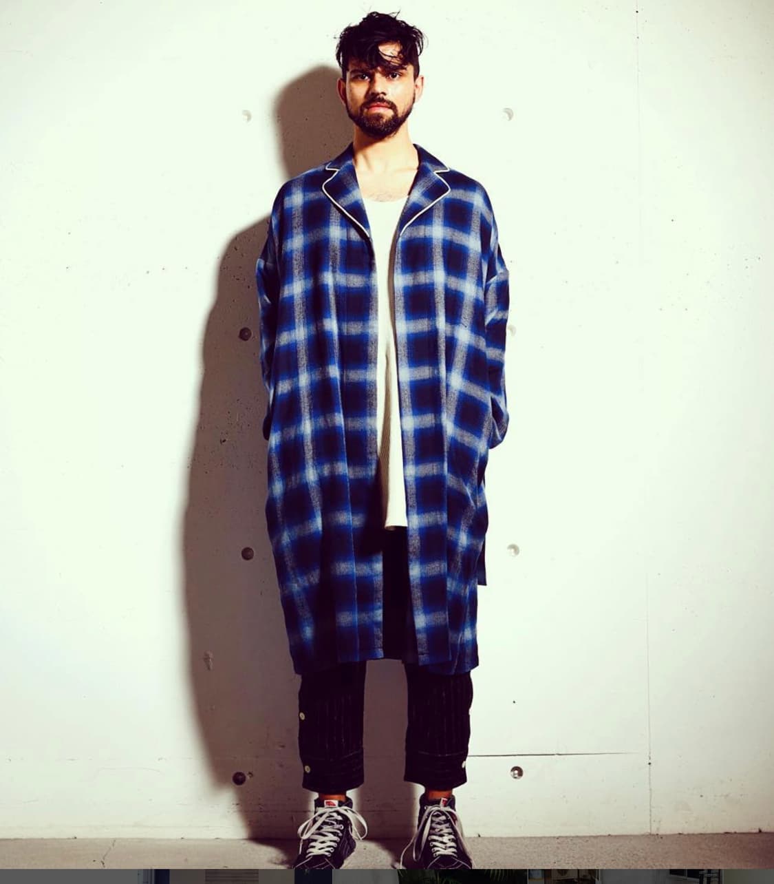 원더랜드 Belted Check Gown Coat 상품이미지1