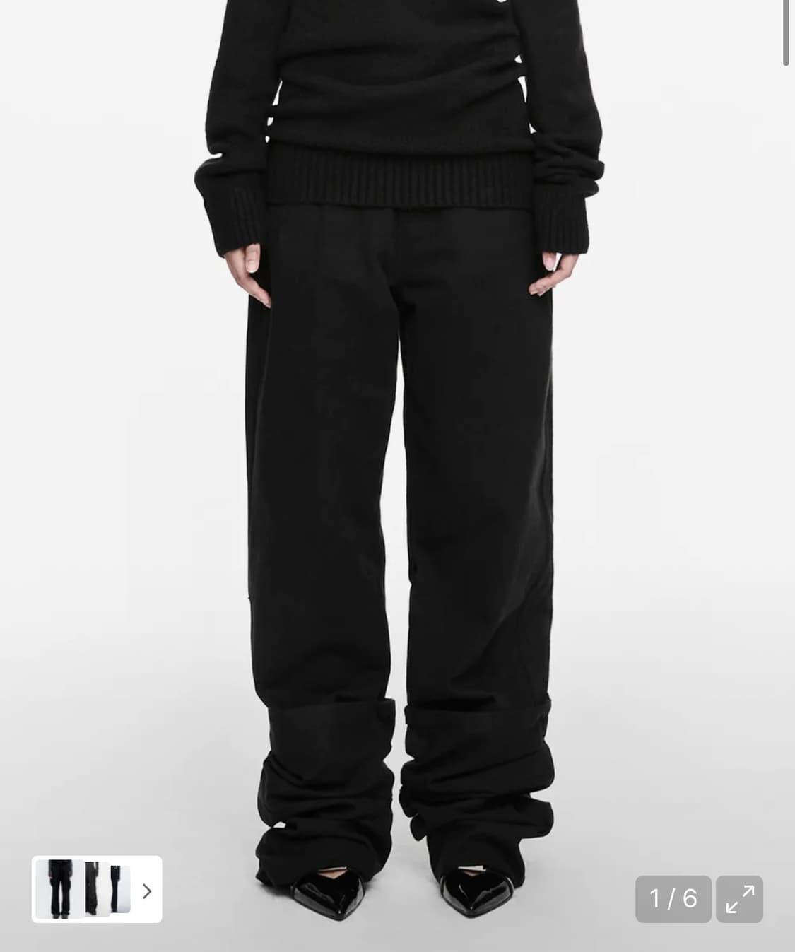 나체 REVERSE COTTON PANTS BLACK 상품이미지1