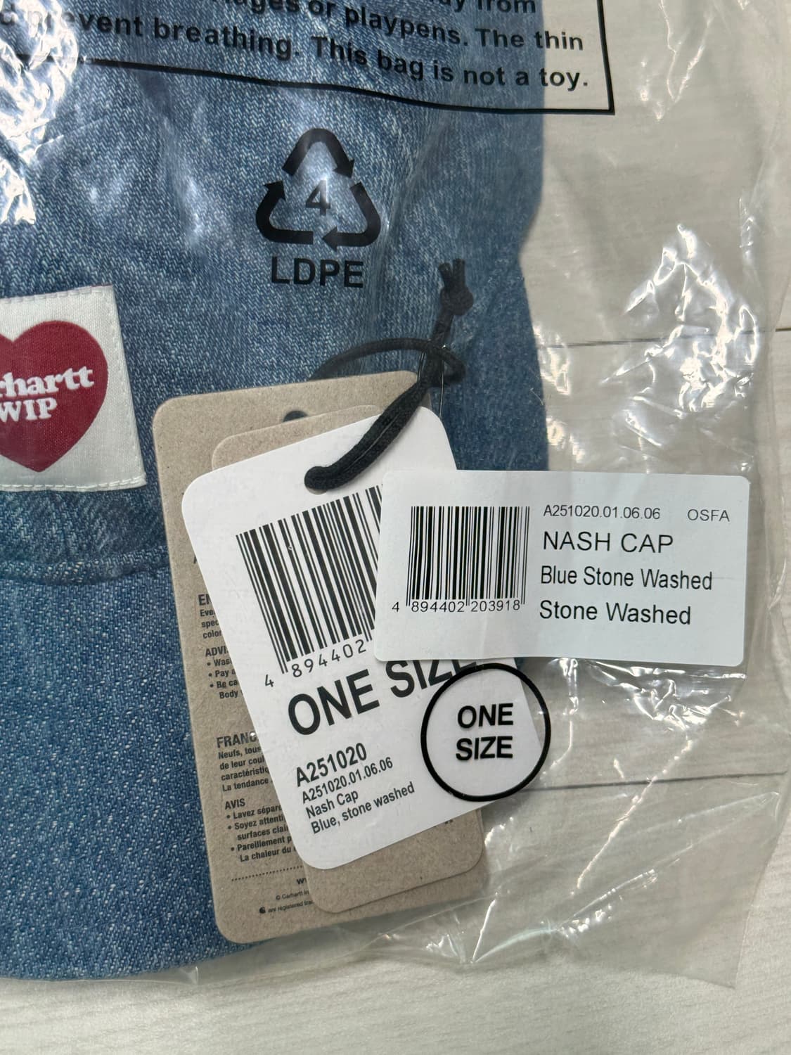 칼하트WIP 내쉬 캡 블루 스톤 워시드 상품이미지2