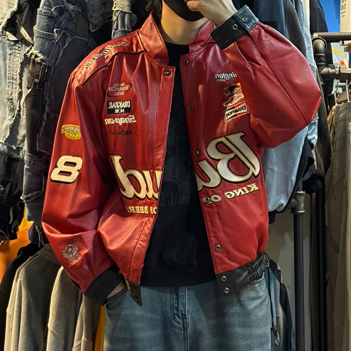 [No.9] JH Design 버드 와이저 레더 레이싱자켓 상품이미지8