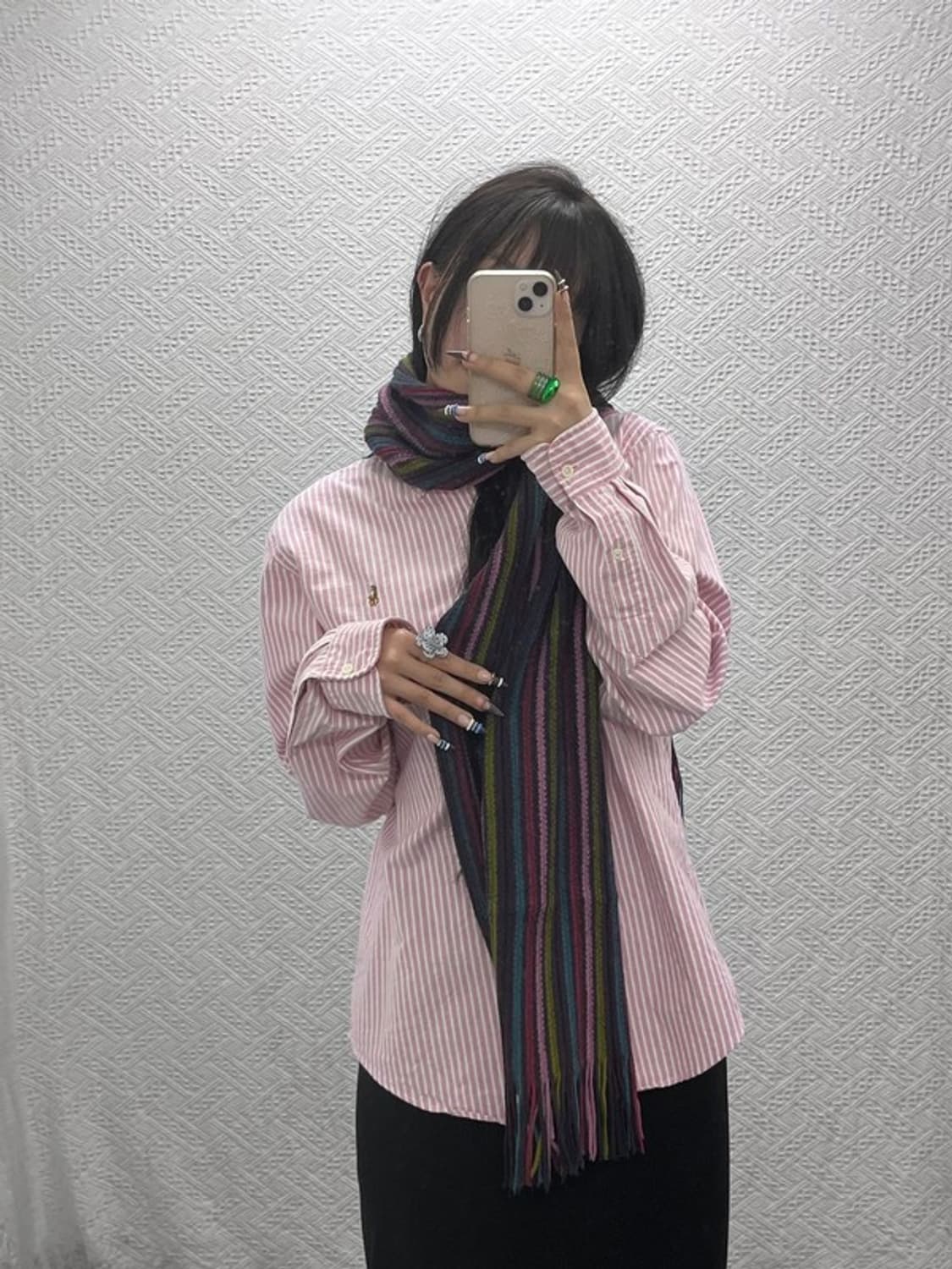 메트로시티 스트라이프 키치 멀티컬러 목도리 C07995 상품이미지2