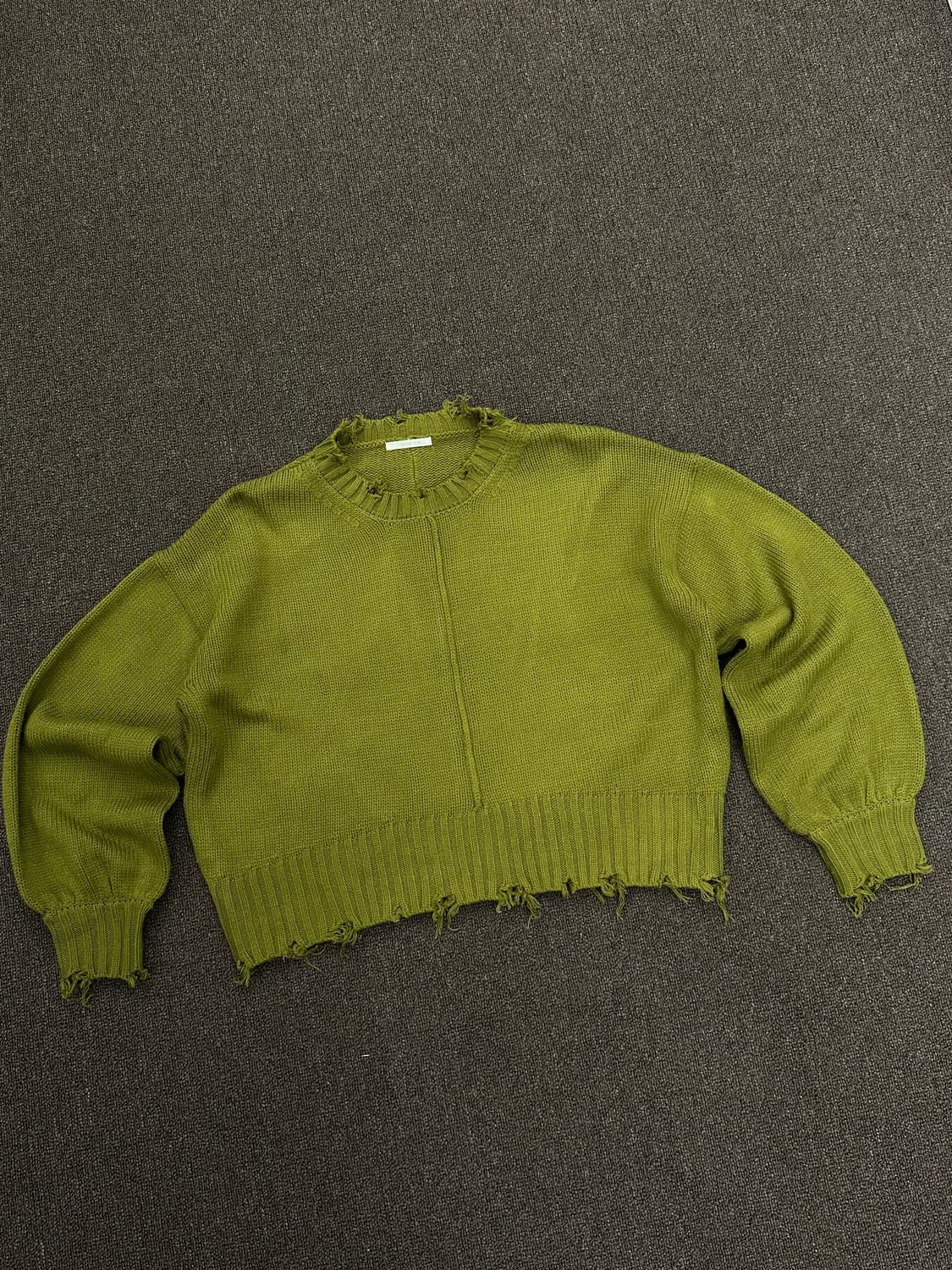 OS)RETRO GIRL 빈티지 데미지 크롭 스웨터 상품이미지2