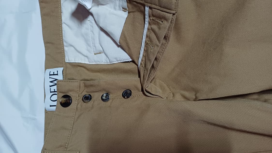 [새제품]52 로에베 피셔맨 치노팬츠 면바지 브라운 코튼 턴업팬츠 상품이미지4