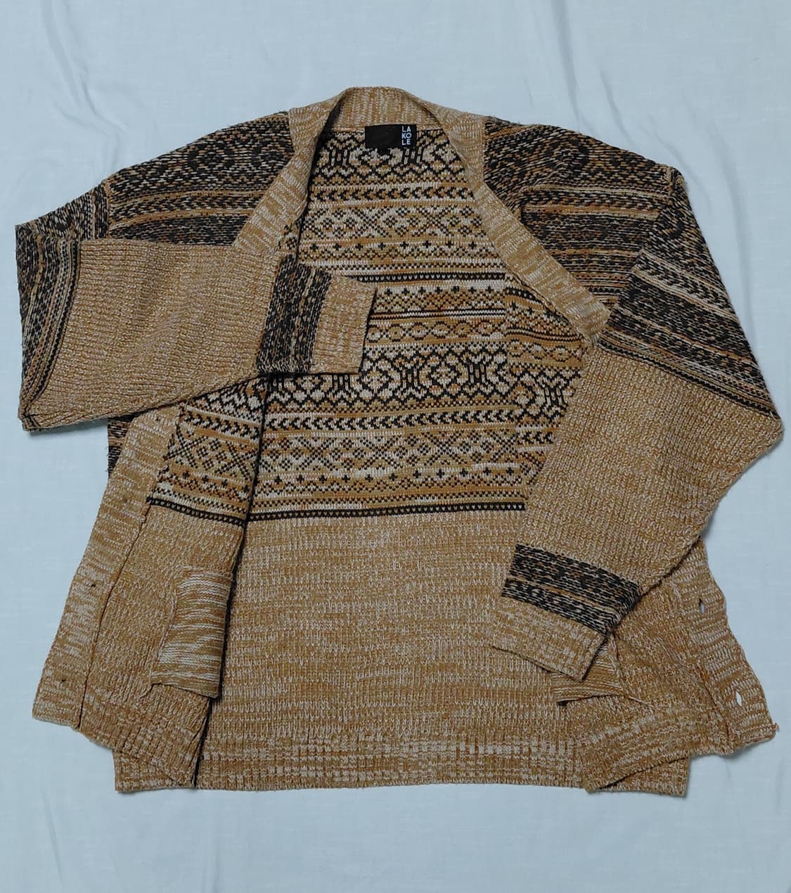 [L] 일본 브랜드 LAKOLE(라코레) 자카드 패턴 니트 가디건 상품이미지6