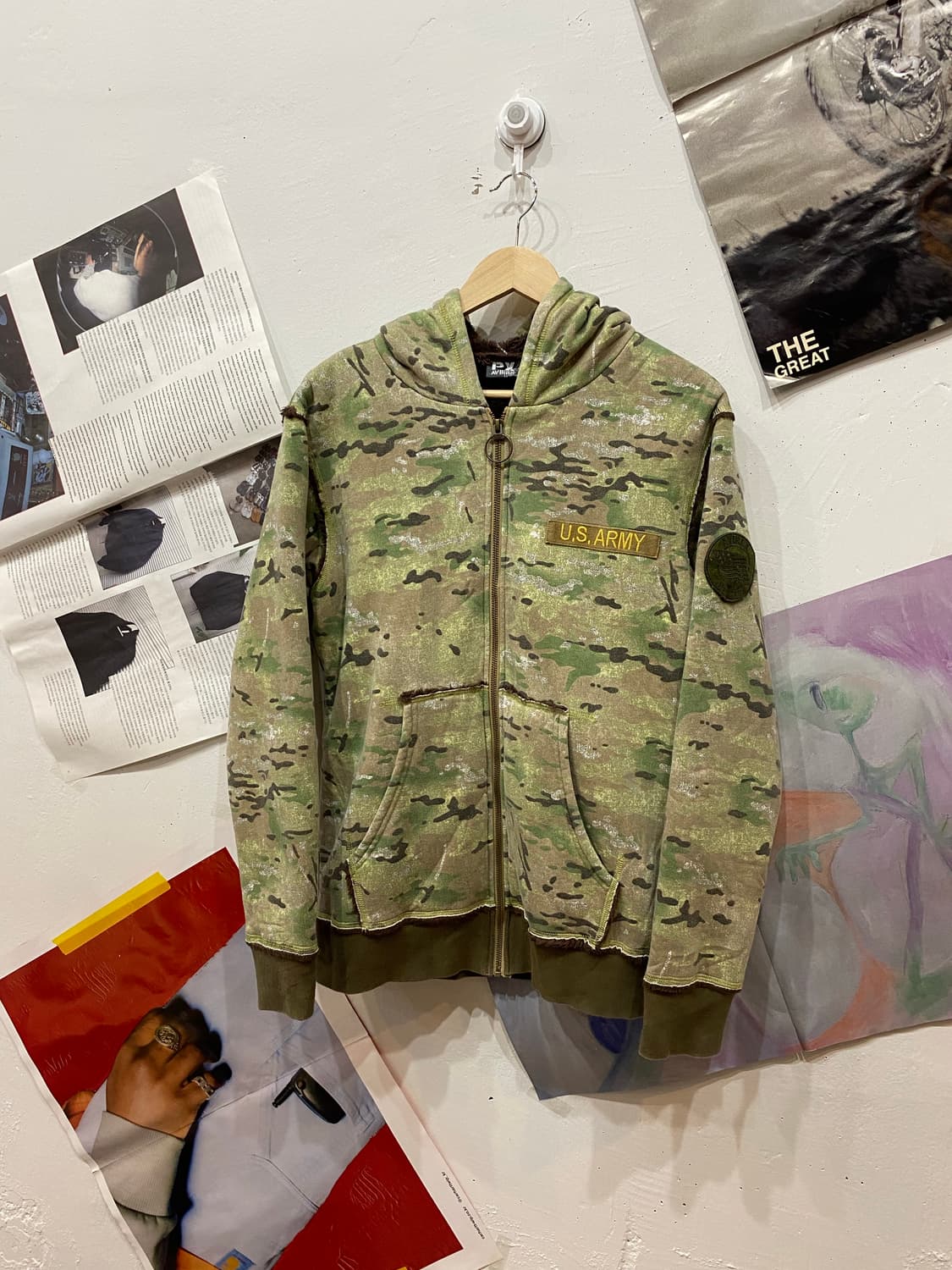 아비렉스 밀리터리 패치워크 후드집업  상품이미지2