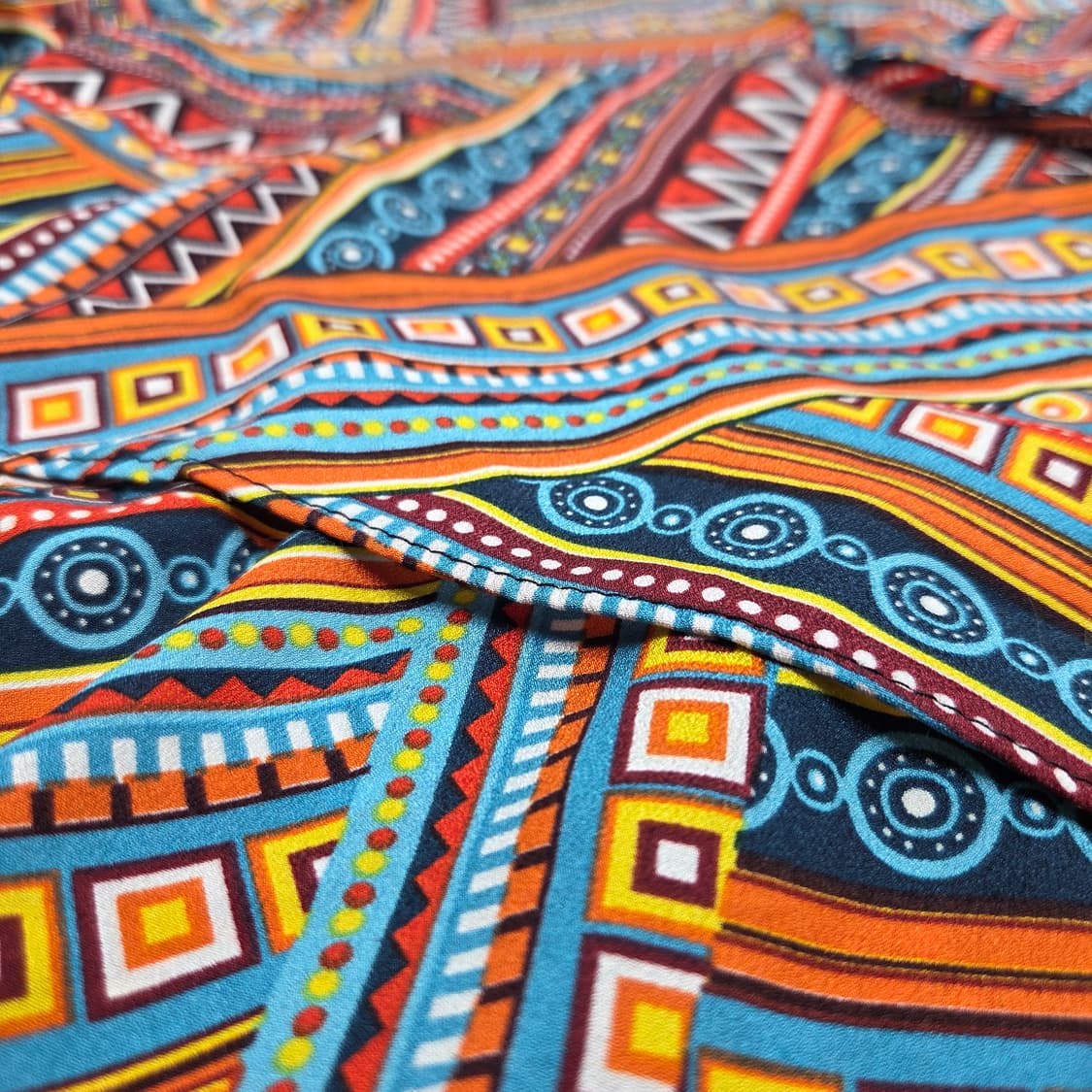 보헤미안 히피 에스닉 패턴 플레어 랩 원피스 상품이미지2