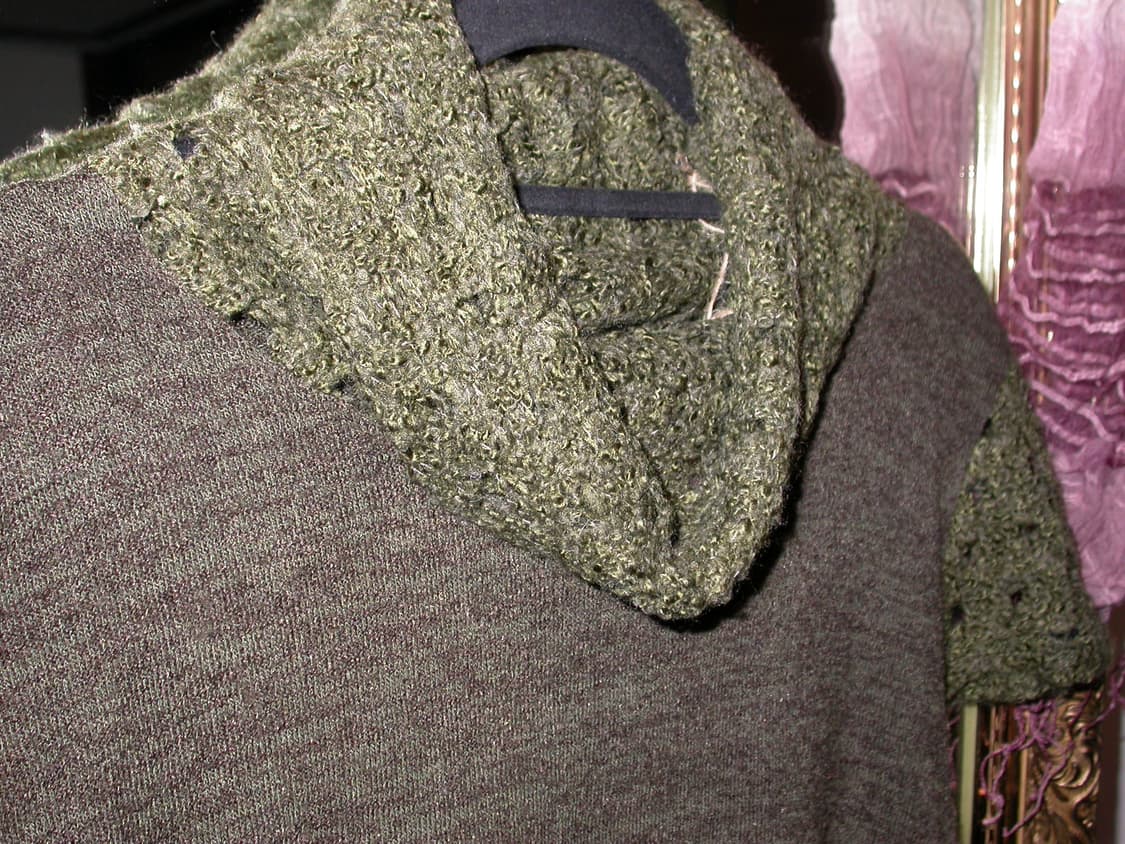 Vintage khaki layered knit dress 상품이미지3