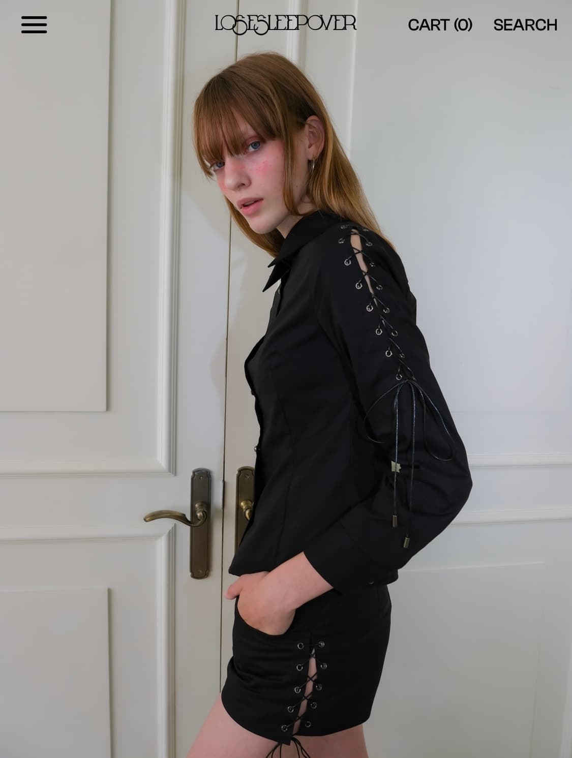 루즈슬립오버 오알진 Bite love, 코르셋 실버팁 셋업 상품이미지5