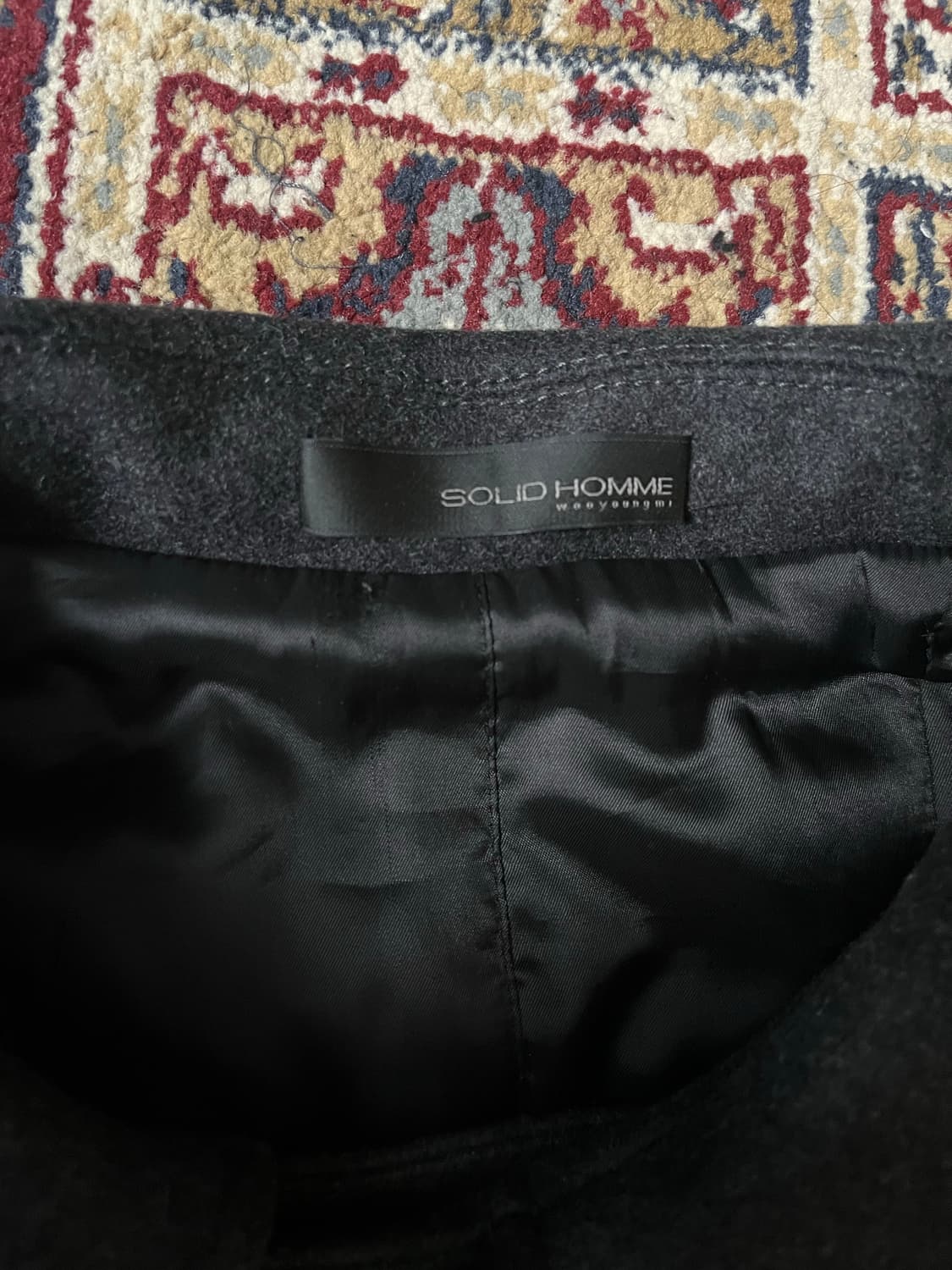 솔리드 옴므 우영미 더블 코트 차콜 상품이미지5