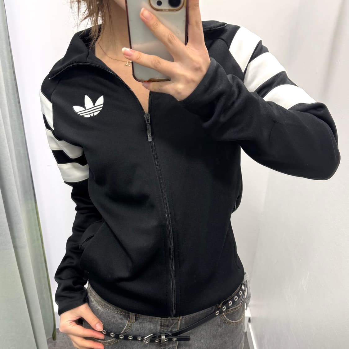 아디다스 블랙 트레포일 트랙탑 져지 상품이미지1