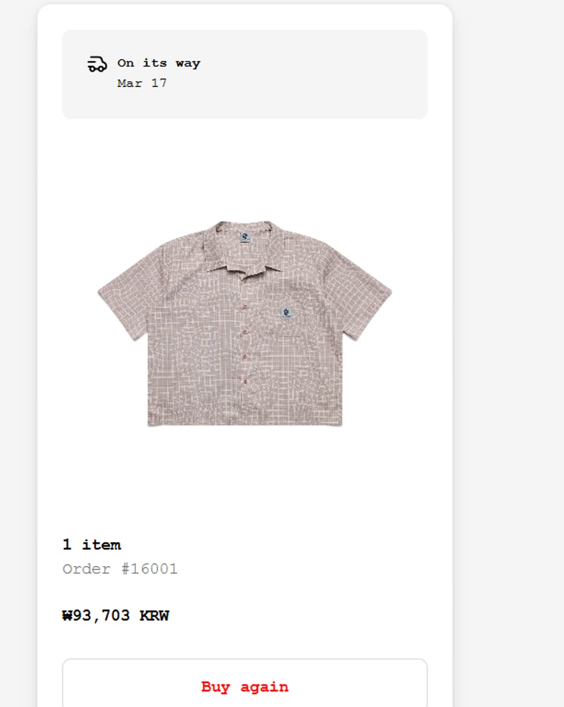 Shinzo Brand 반팔 크롭 셔츠 상품이미지1