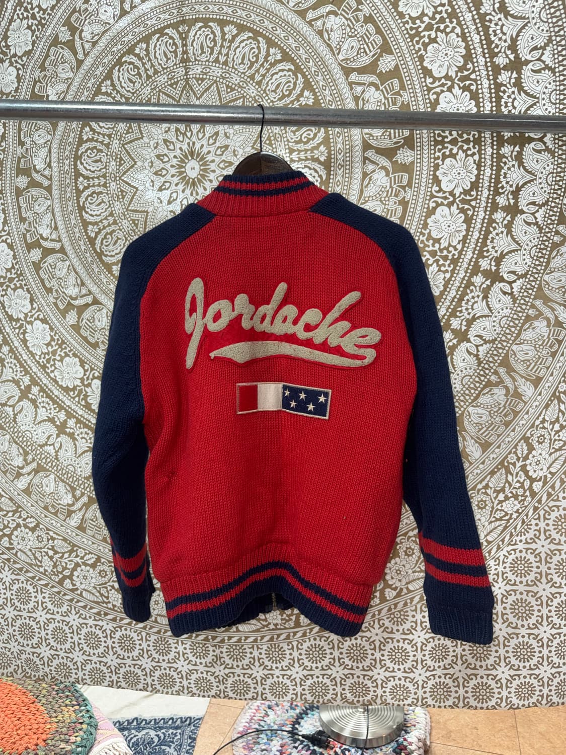 JORDACHE 죠다쉬 AMERICA 90‘s 성조기 니트 바시티 자켓  상품이미지5