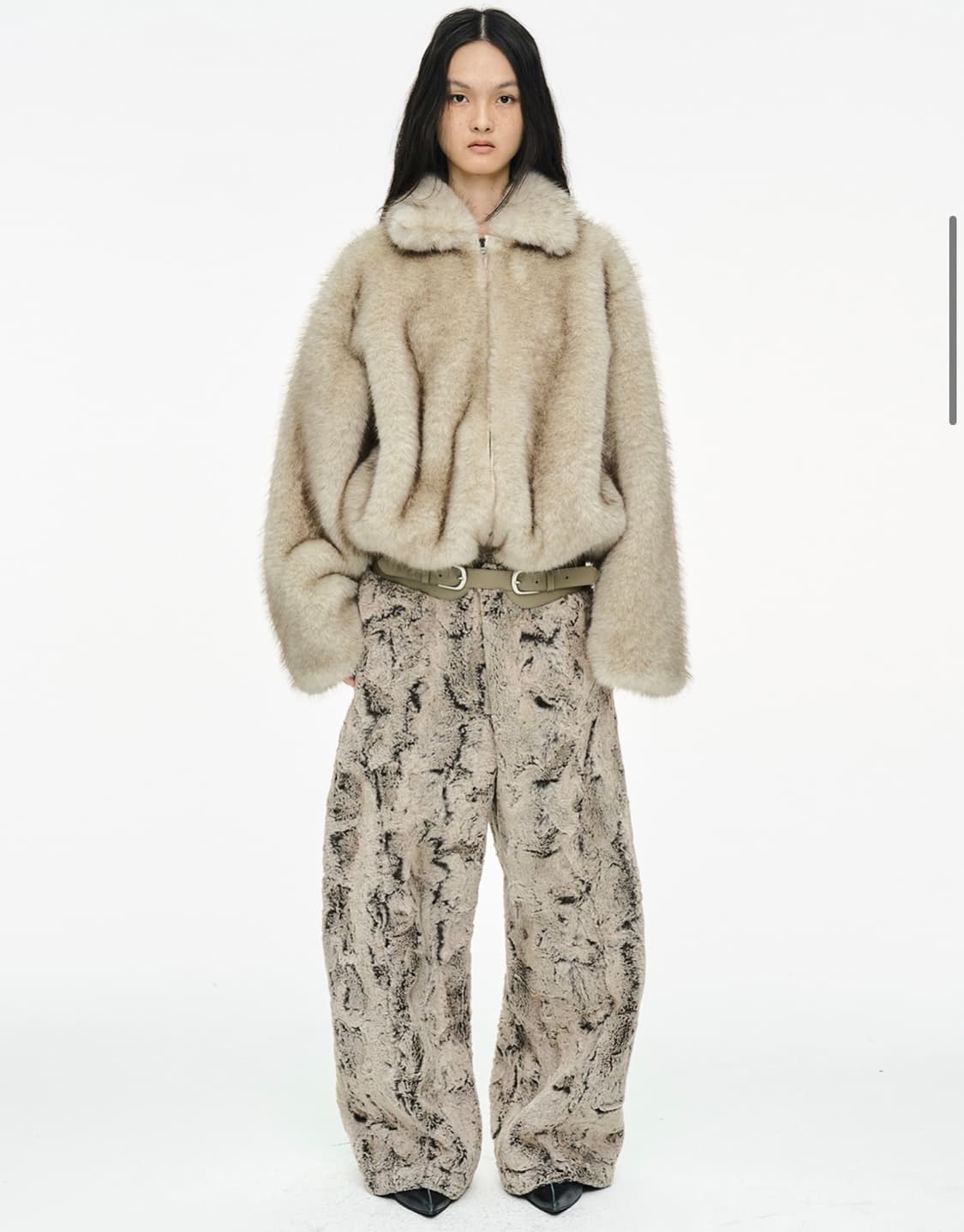 세릭 SHEARED FUR WIDE PANTS / BEIGE 상품이미지1