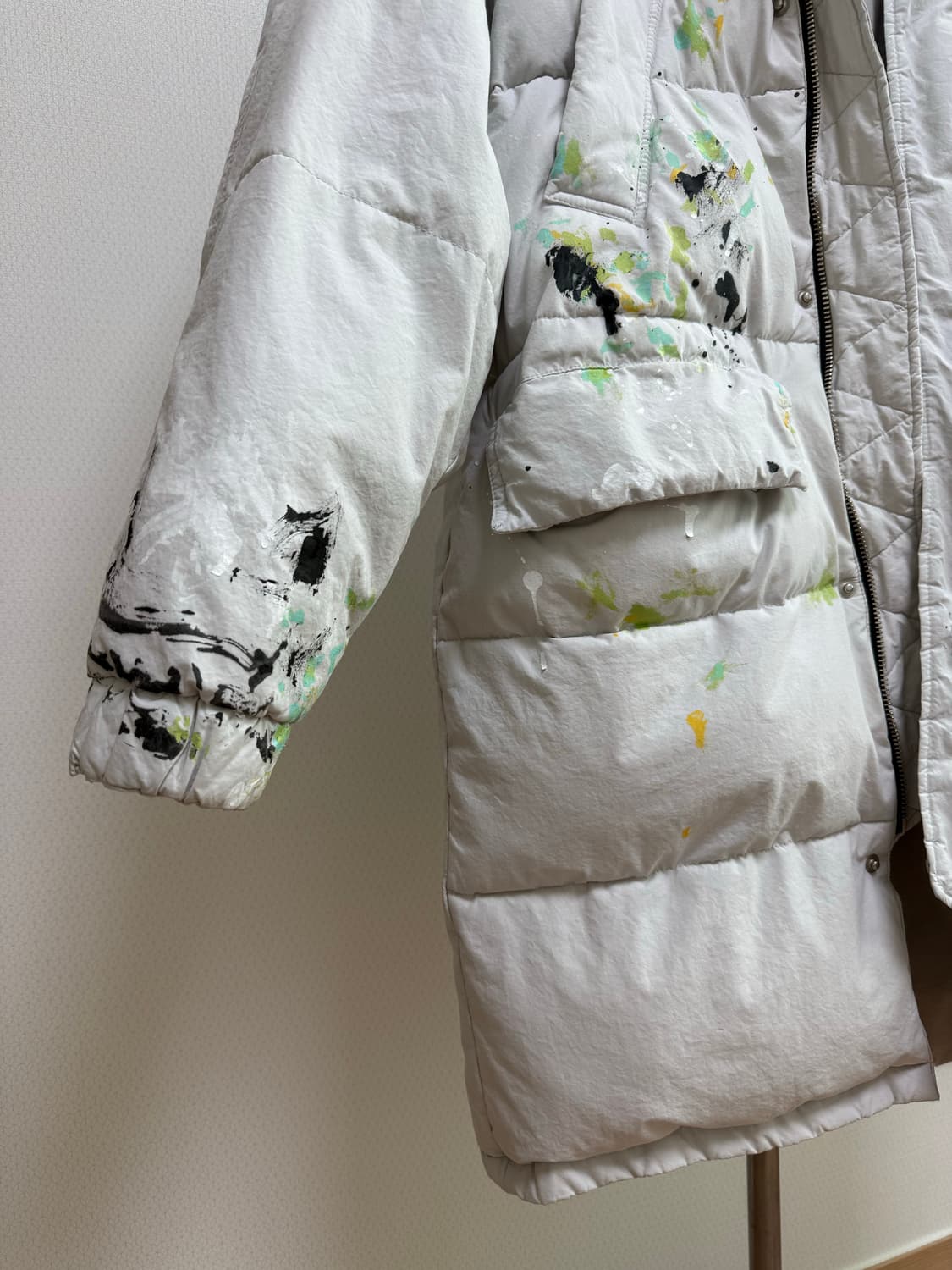 빈티지 페인팅 롱패딩 상품이미지4