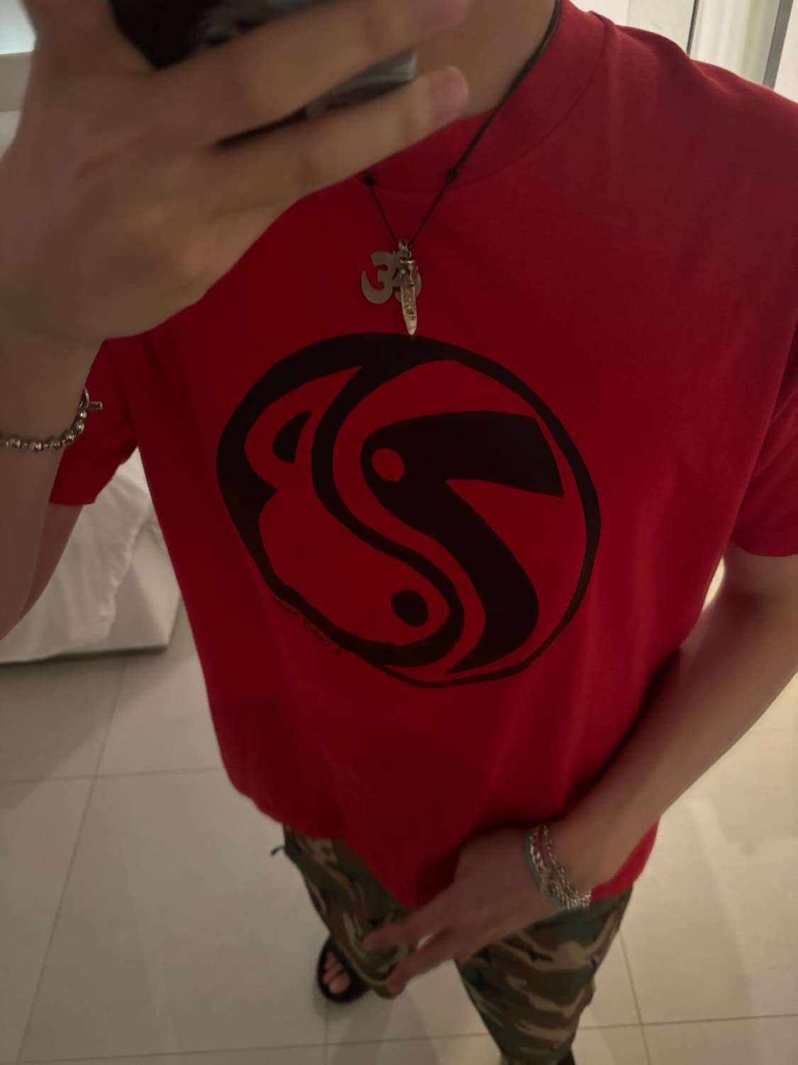 90s 프루트 오브 더 룸 '음양 & 발바닥' 그래픽 티셔츠 (XL) 상품이미지6