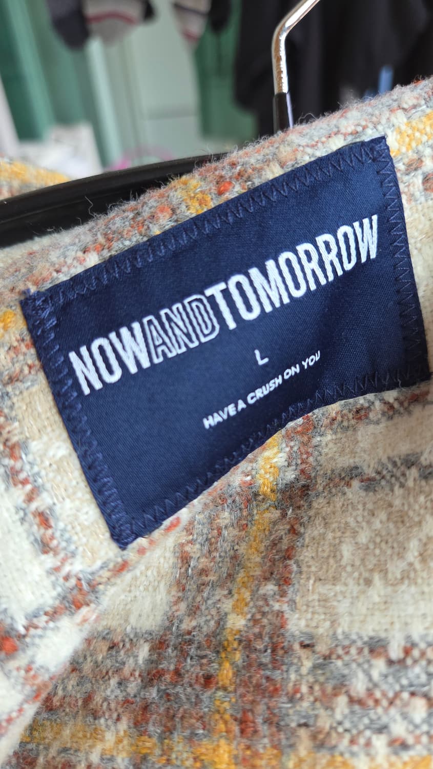 봄 아우터 재킷 외투 베이지 체크 무늬 상품이미지3