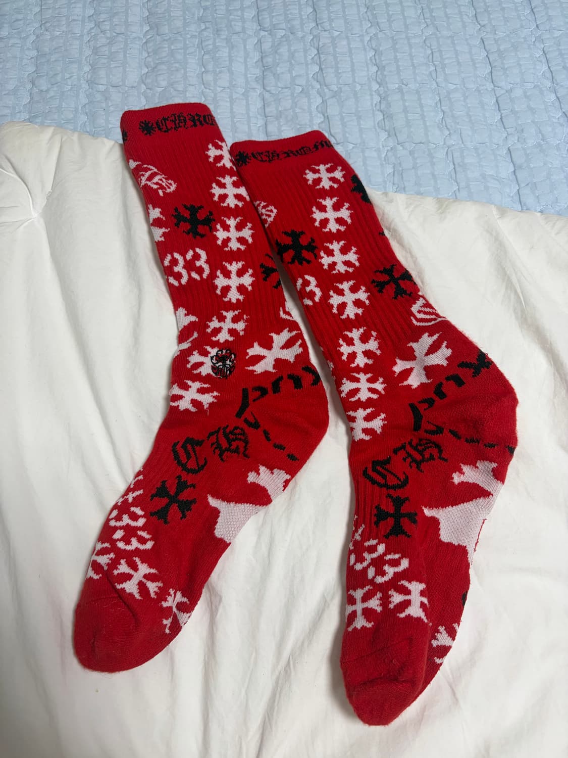 크롬하츠 스텐실 양말 레드 size M 상품이미지1