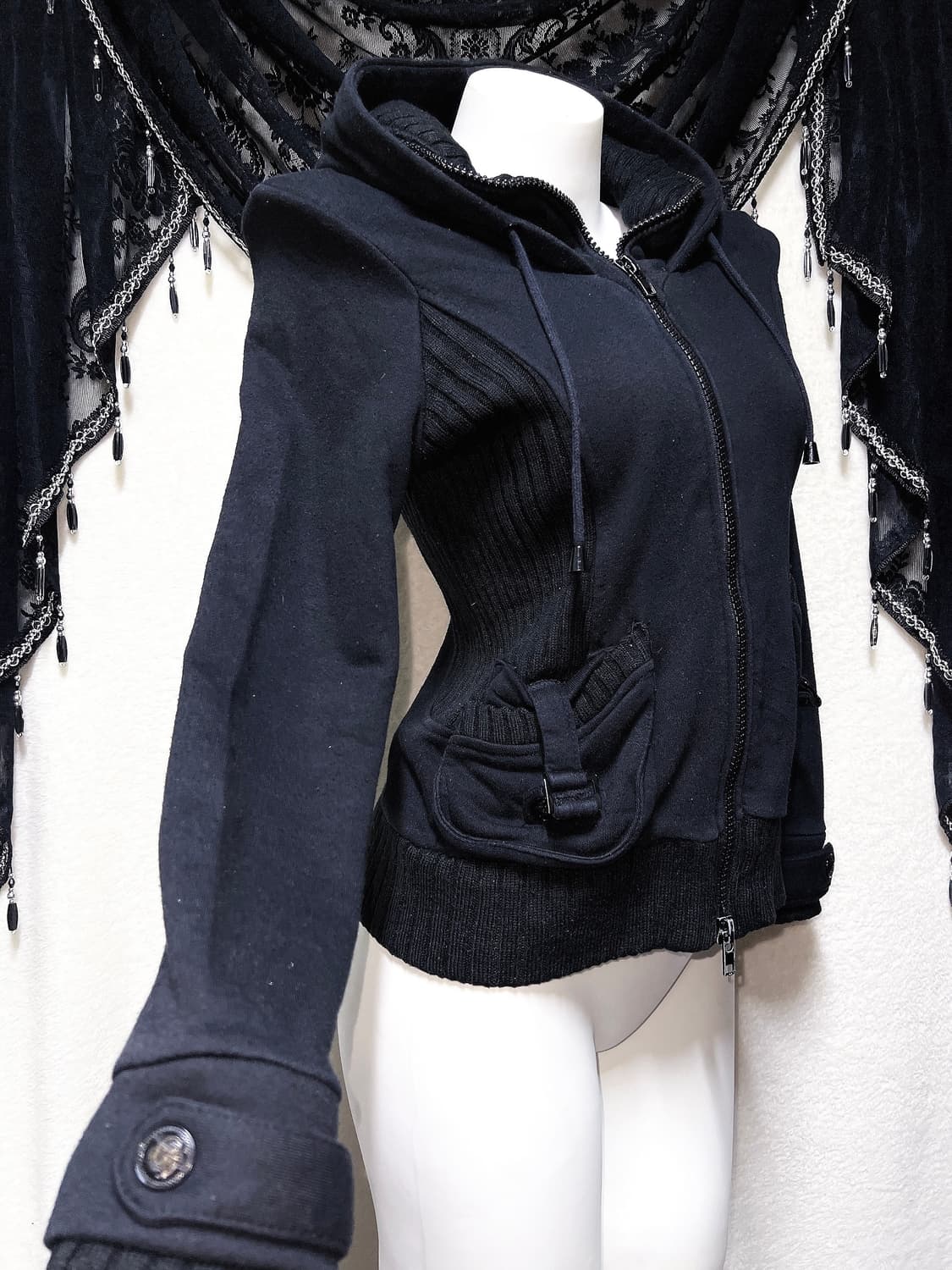 잉그니 하이넥 투웨이 후드집업 고스펑크 y2k 와투케 갸루 핀터 00s 상품이미지1