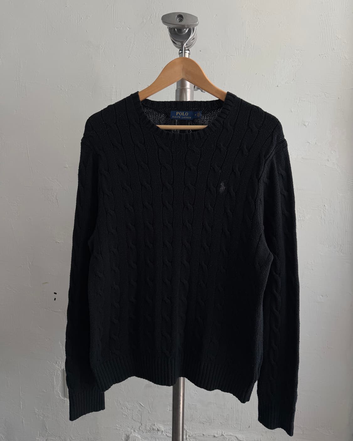 Polo 폴로 랄프로렌 신형 블랙컬러 코튼 케이블 니트 상품이미지4