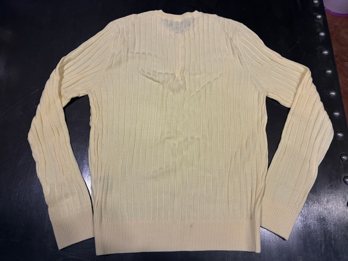 XL) SAVAGE 세비지 울 니트 헨리넥 옐로우 상품이미지5