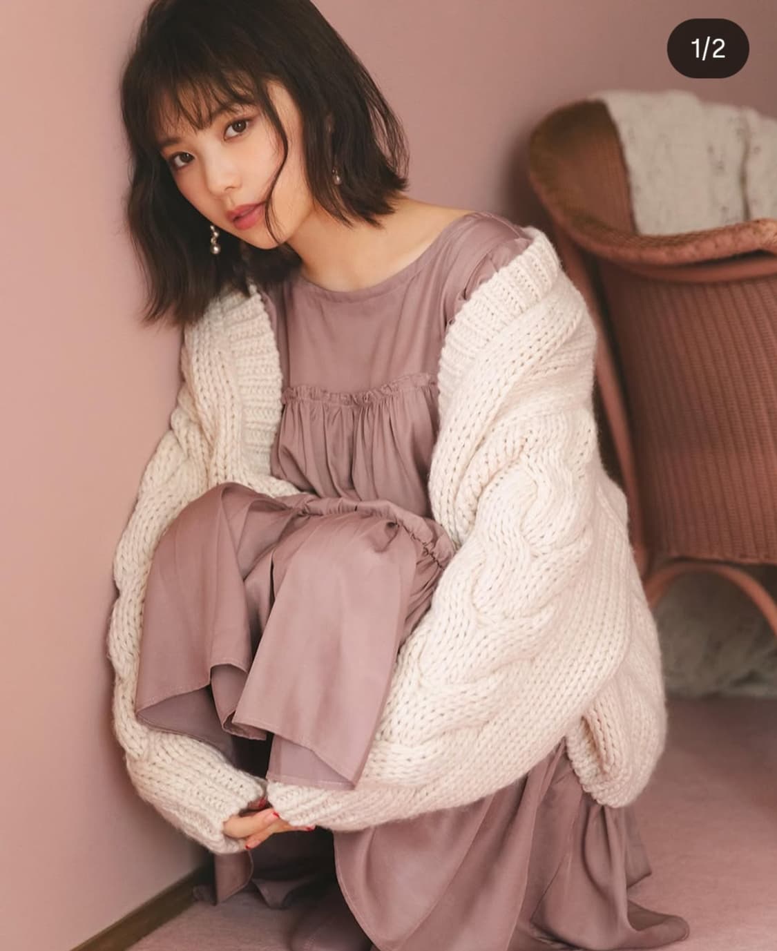 GRL 일본빈티지)새틴 퍼프 등리본 갸루고딕 플레어 캉캉 모리걸미니원피스 상품이미지2