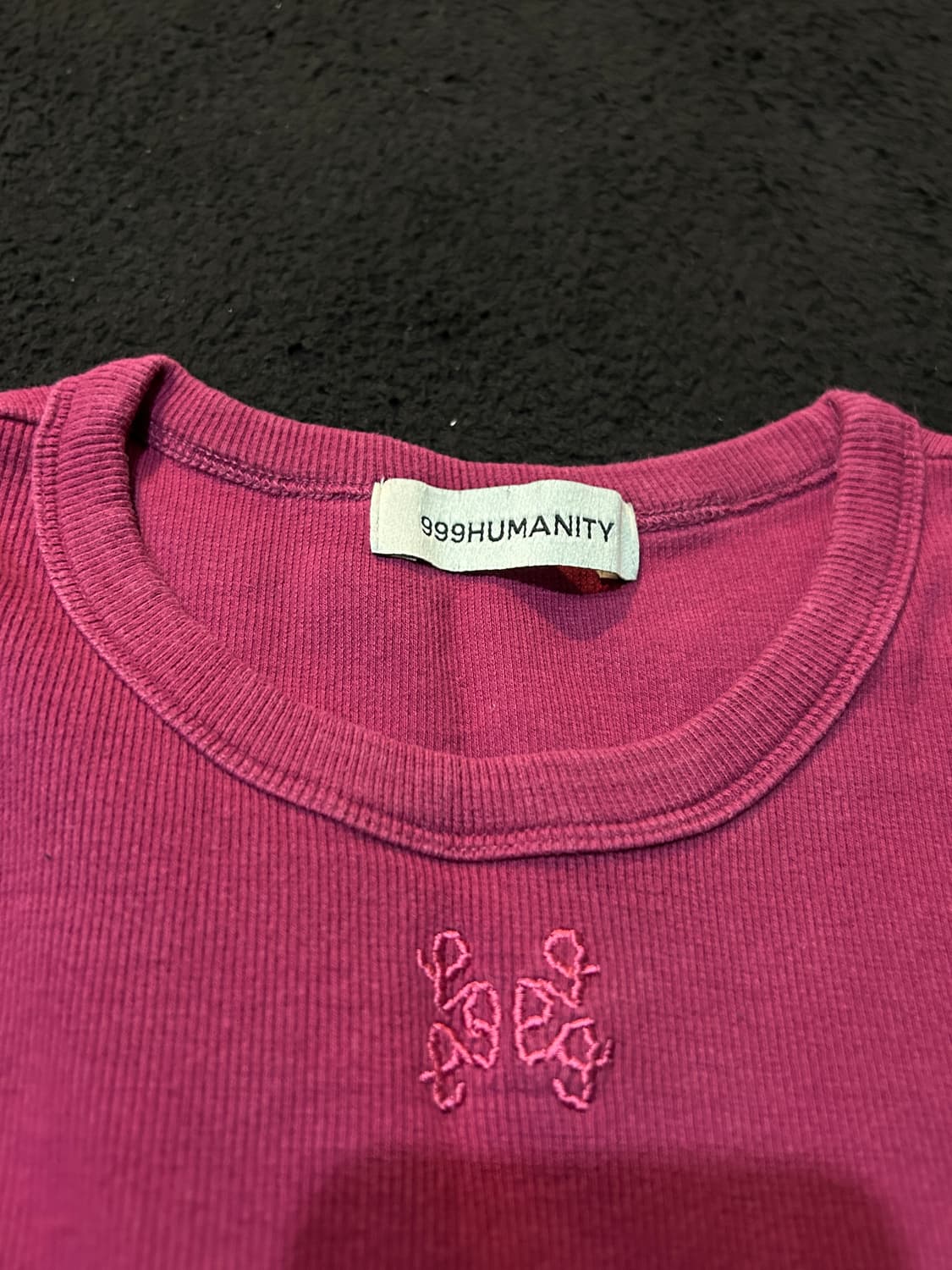 999Humanity 핑크 립 골지 민소매티 상품이미지3