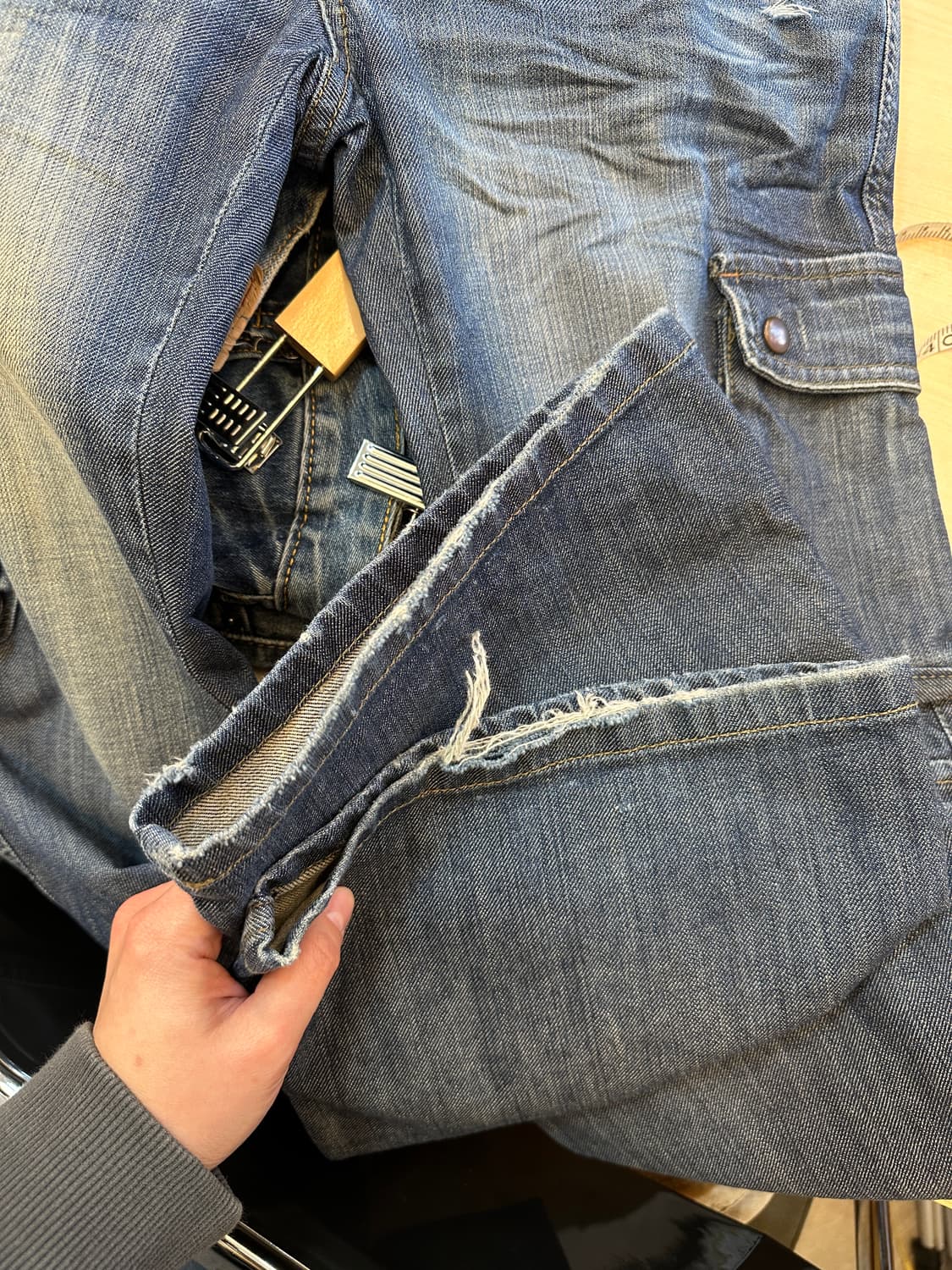 M) 뉴욕 어센틱 포켓 부츠컷 워싱 데님 빈티지 청바지 상품이미지5