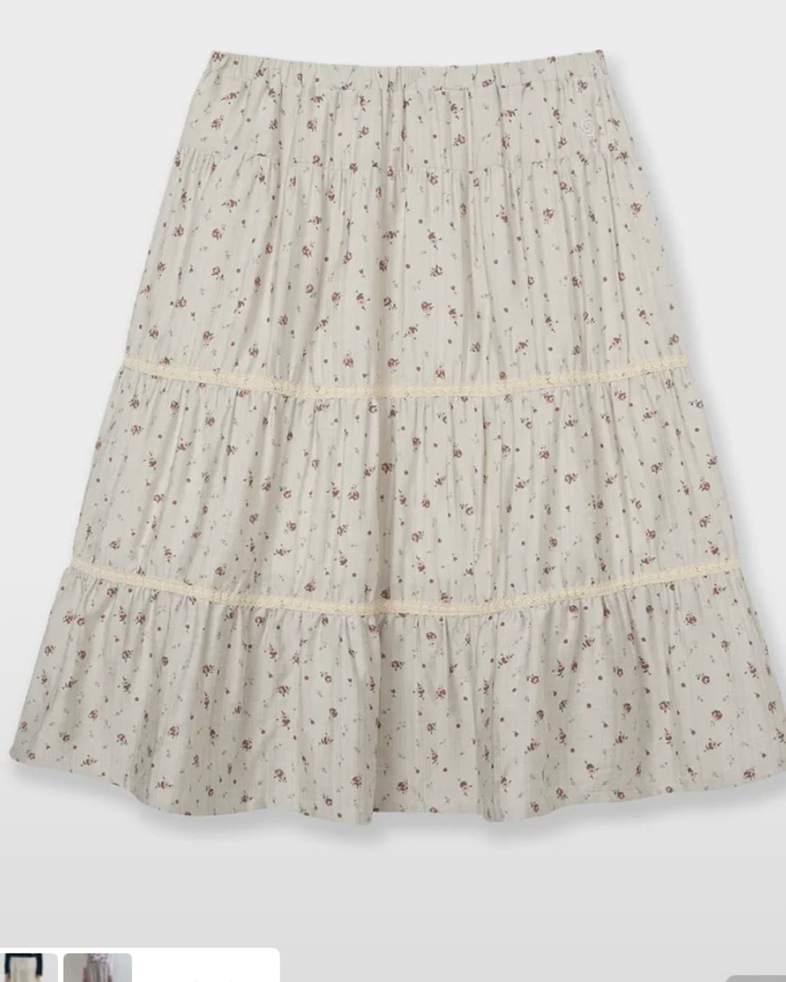 aeae 플라워 미디 스커트 PATTERN TIERED SKIRT [BE 상품이미지1