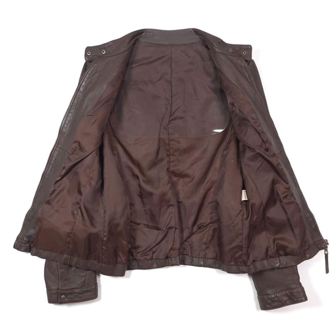 빈티지 브라운 양가죽 멀티 지퍼 레더 자켓 77 상품이미지5
