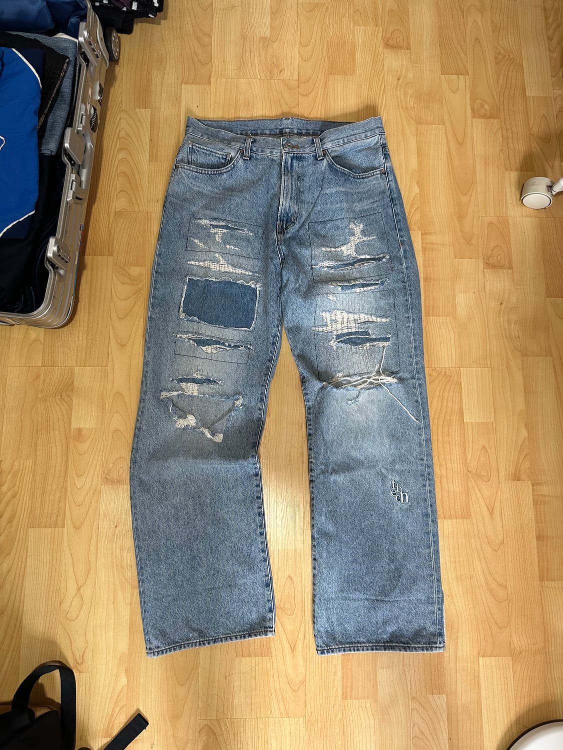 페치선데이 스톰 와이드진 Fetch destroy wide jeans 상품이미지1
