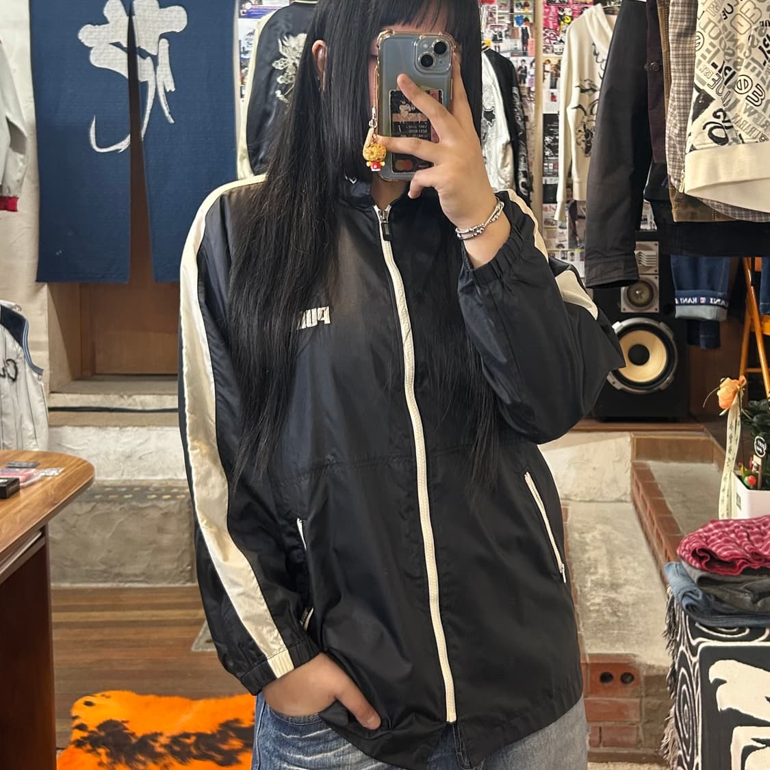 푸마 JPN 블랙 배색 바람막이 상품이미지1