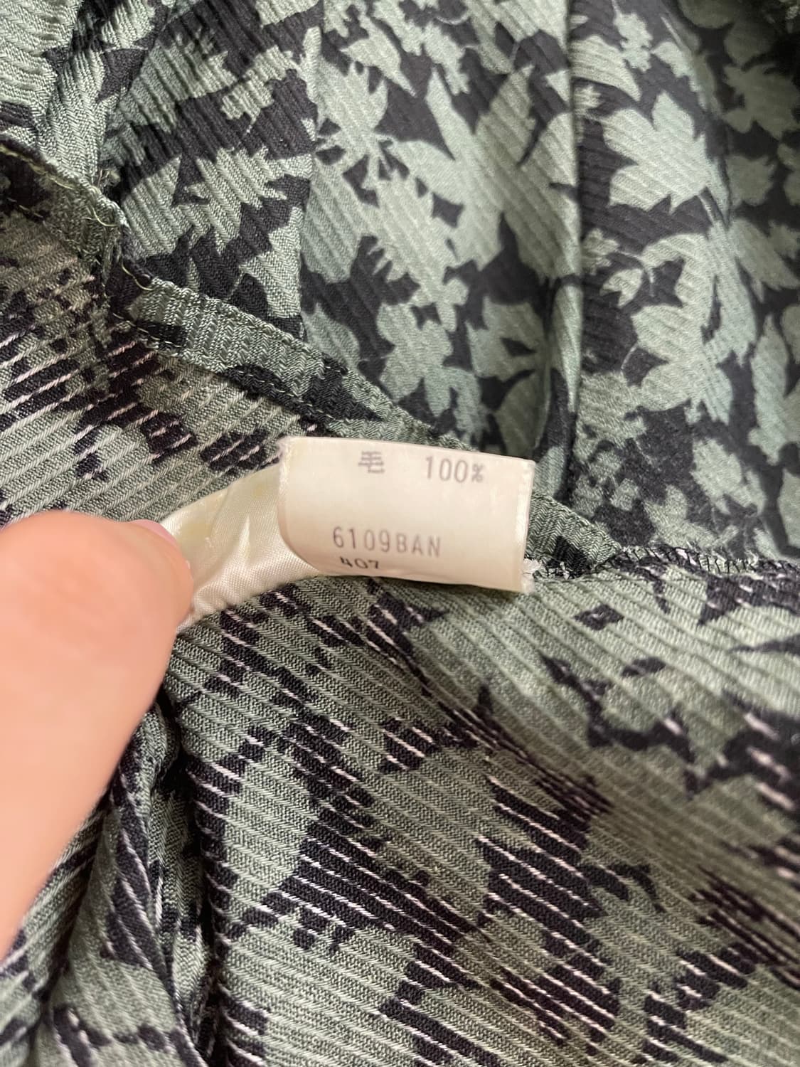 빈티지 발망 플라워 패턴 셔츠 그린 블랙 꽃무늬 상품이미지4