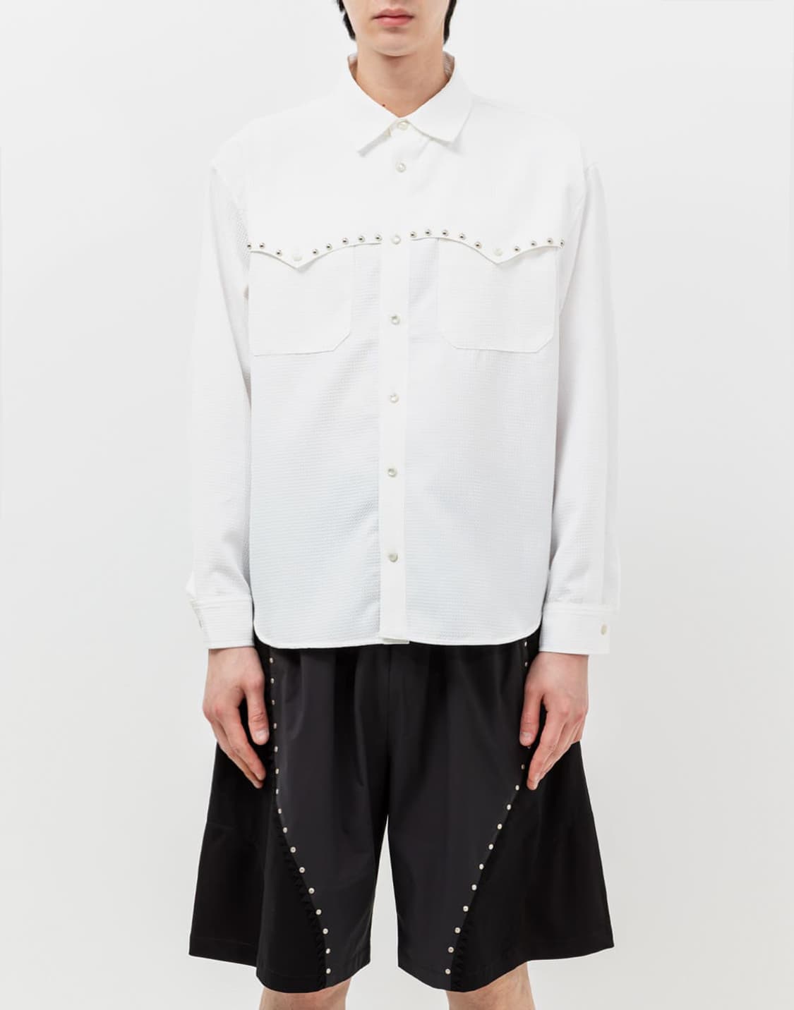 웨스켄 WESKEN WESTERN RIVET DOBBY SHIRT 상품이미지1