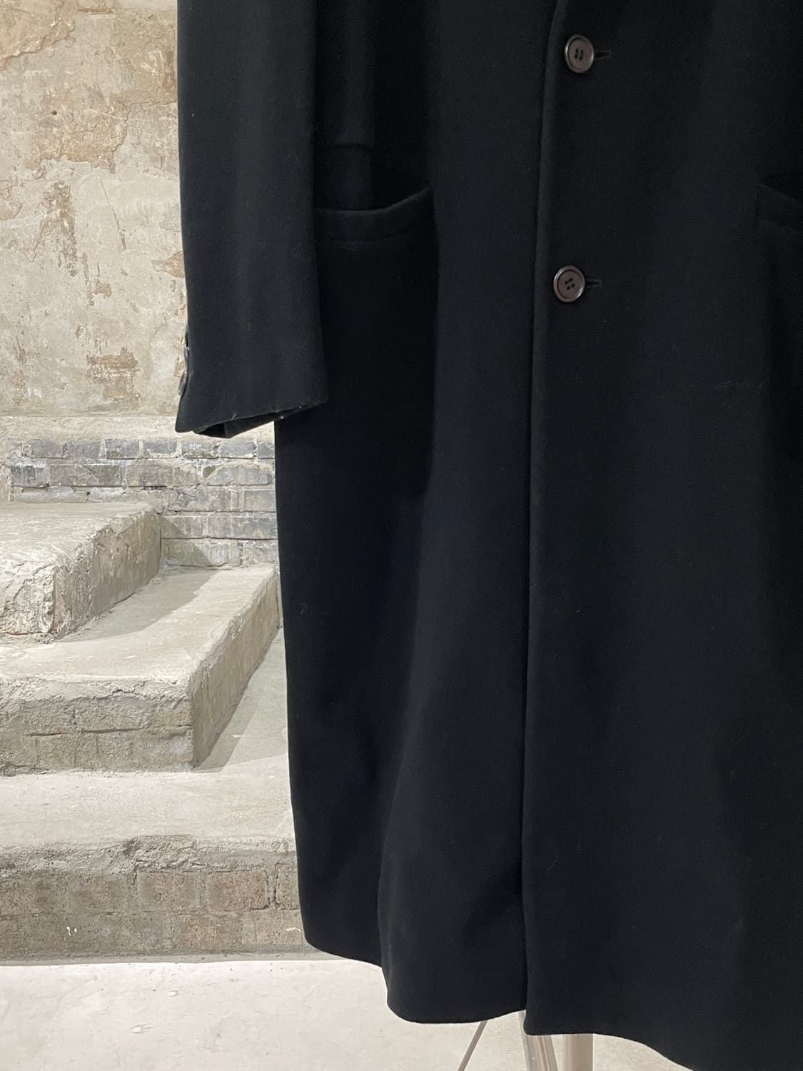 베르수스 블랙 클래시크 울 코트 상품이미지4