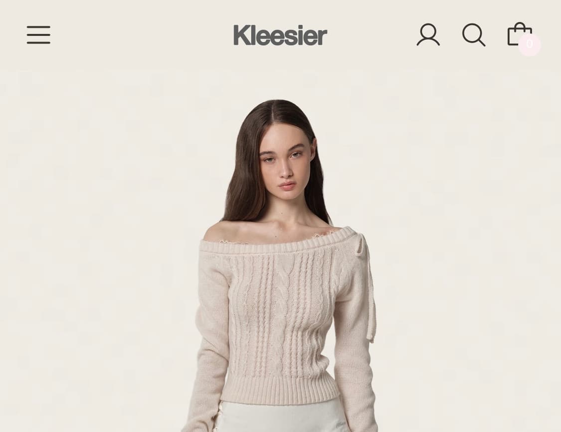 클리시어 로지 케이블 니트 Rosy cake cable knit Pink 상품이미지1