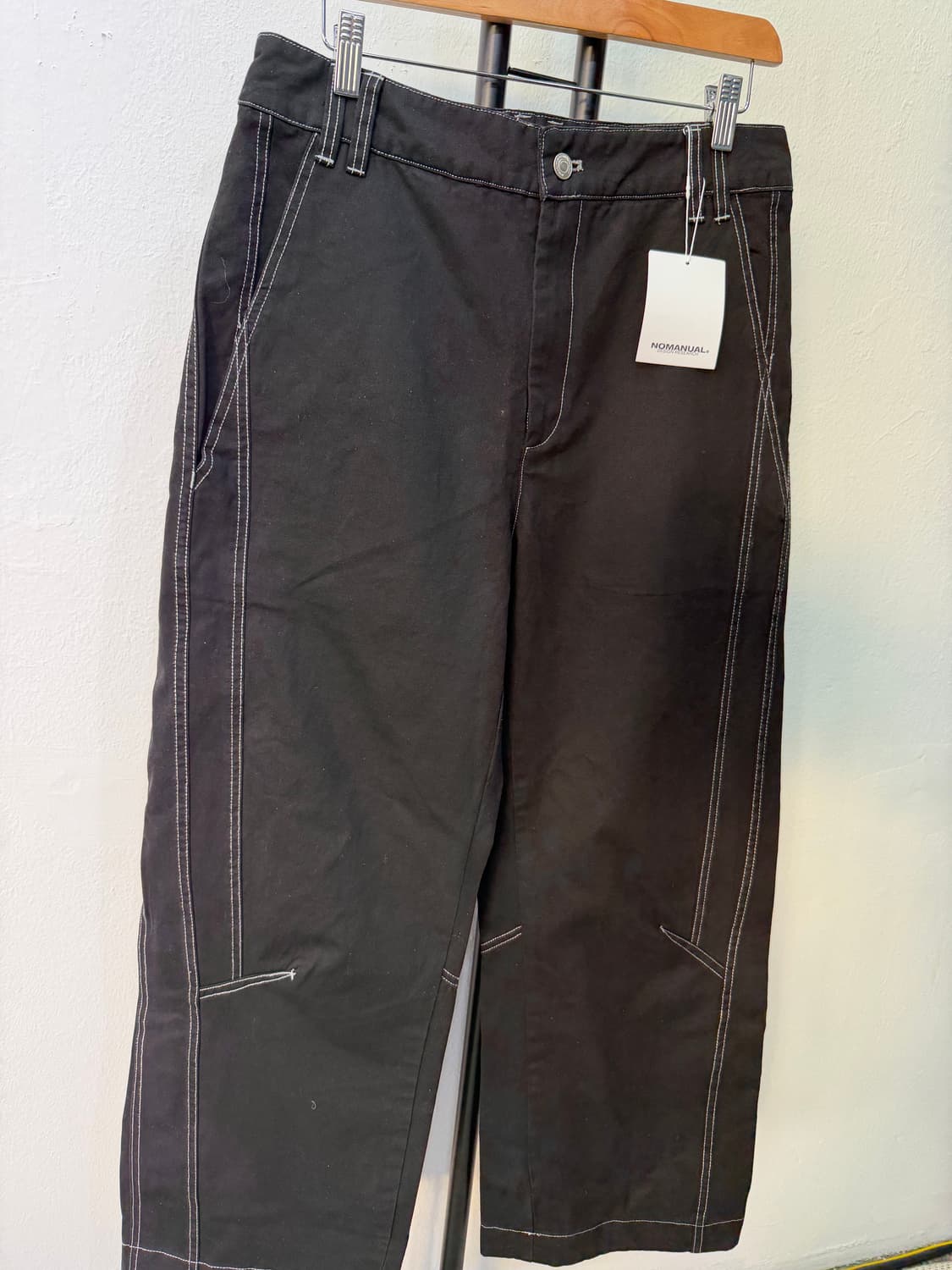 새제품) 노매뉴얼 블랙 스티치 와이드 팬츠 M 상품이미지2
